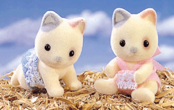 calico critters 1996 Whiskers Cat Twins